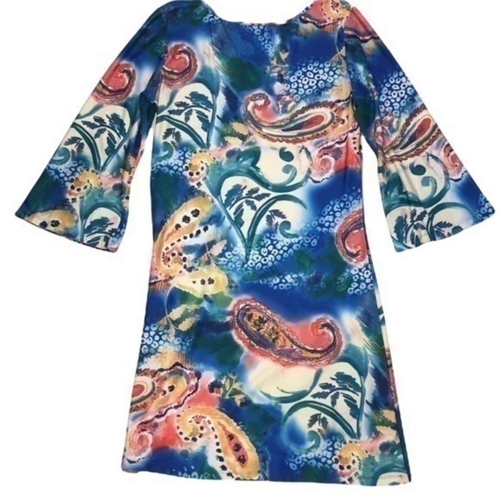 Colorful Bell Sleeve Dress - Picture 6 of 6